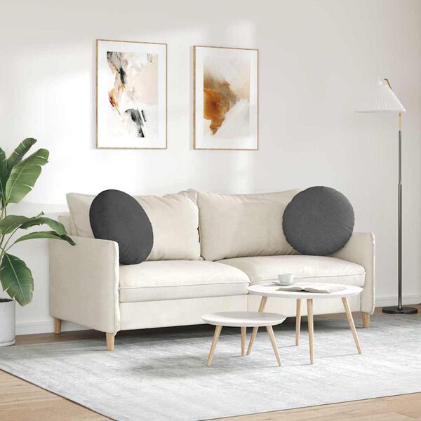 vidaXL Poduszki na siedziska 2 pcs Ciemnoszary &Oslash; 50 cm