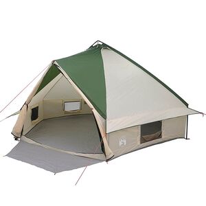 vidaXL Namiot Teepee dla 10 os&oacute;b Zielony i Biały 490 x 410 x 210 cm