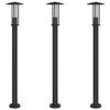 vidaXL Lampy ogrodowe na słupku, 3 szt., czarne, 100 cm, stal