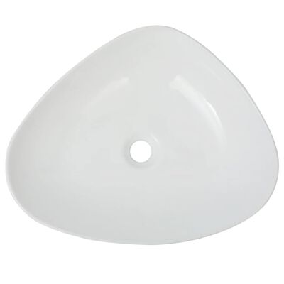 vidaXL Ceramiczna umywalka trójkątna 50,5 x 41 x 12 cm, biała