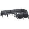 vidaXL Zestaw Sof na Ogr&oacute;d z poduszką 9 pcs Czarny Stal