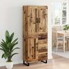 vidaXL Highboard z szufladą Stare drewno 69,5 x 34 x 180 cm