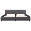 vidaXL Rama łóżka z LED, szara, sztuczna skóra, 160 x 200 cm