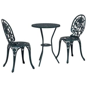 vidaXL Zestaw Bistro Ogrodowego 3 szt. Zielony Aluminium