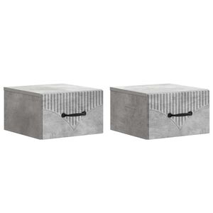 vidaXL Wisząca Szafka Nocna 2 szt. Betonowy szary 34,5 x 33 x 20 cm