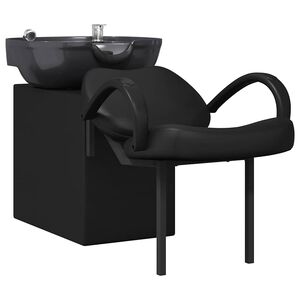 vidaXL Fotel do szamponu Czarny 136 x 60 x 92 cm PVC