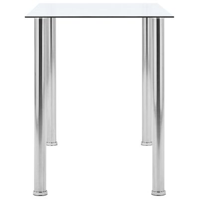 vidaXL Stół jadalniany, przezroczysty, 120x60x75 cm, szkło hartowane
