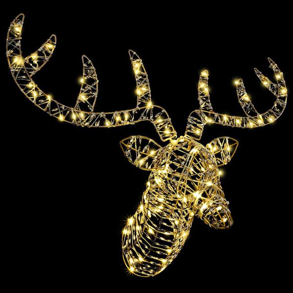 vidaXL Renifer ciągnący sanie Ciepła biel 68 x 36,5 x 62,5 cm rattan