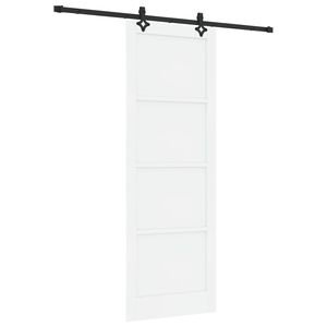 vidaXL Drzwi przesuwne biały i czarny 83 x 232 cm Lite drewno sosnowe