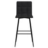 vidaXL Stołek barowy, czarny, obity aksamitem