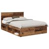 vidaXL Ramka ł&oacute;żka Stare drewno 140 x 190 cm Lite drewno sosnowe