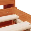vidaXL Ł&oacute;żko z regałem, bez materaca, woskowy brąz, 200x200cm, sosnowe