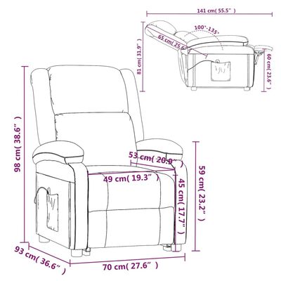 vidaXL Fotel ułatwiający wstawanie, czarny, obity tkaniną