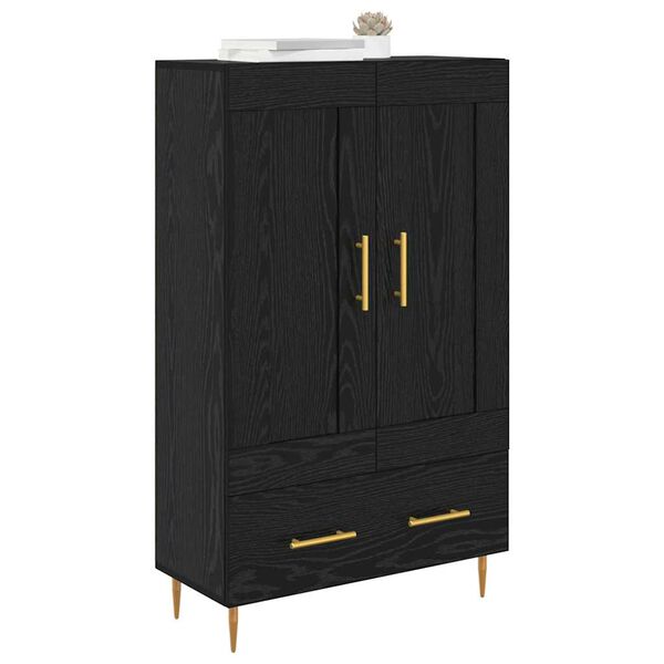 vidaXL Highboard Czarny Dąb 69,5 x 31 x 115 cm Materiał drewnopochodny