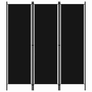 vidaXL Parawan 3-panelowy, czarny, 150 x 180 cm