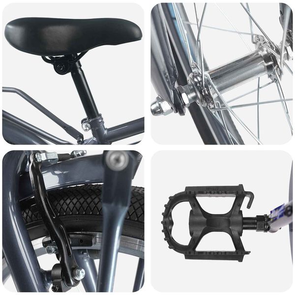 vidaXL Rower Dziecięcy 20 Cali dla dzieci w wieku 6-11 lat Ciemnoszary