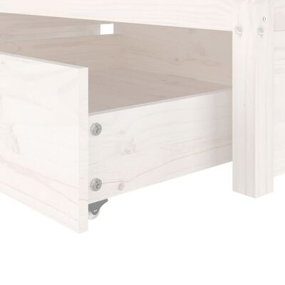vidaXL Rama łóżka z szufladami, biała, 90x200 cm