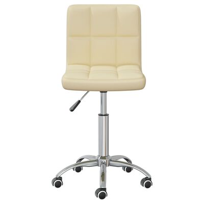 vidaXL Obrotowe krzesła stołowe, 4 szt., kremowe, obite sztuczną skórą