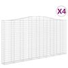 vidaXL Kosze gabionowe, 4 szt, 400x30x200/220 cm, galwanizowane żelazo