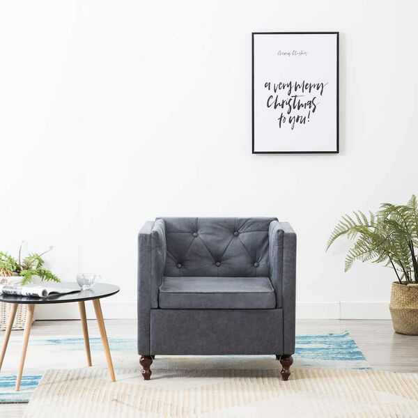 vidaXL Fotel, szary, tkanina