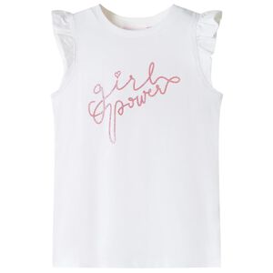 Koszulka dziecięca, z falbankami, ecru, 140