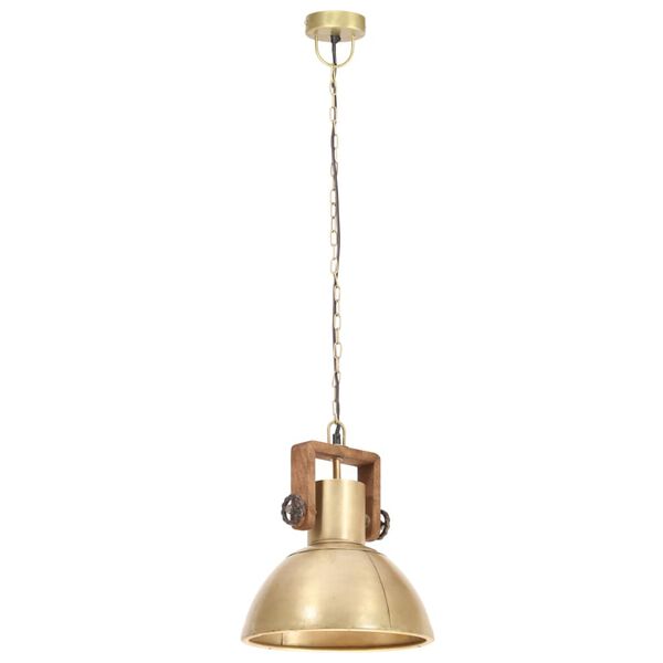 vidaXL Industrialna lampa wisząca, 25 W, mosiężna, okrągła, 30 cm, E27