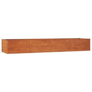 vidaXL Podwyższona donica, rdzawa, 320x80x45 cm, stal kortenowska