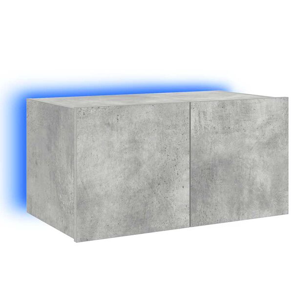 vidaXL Ścienna szafka TV z LED, szarość betonu, 60x35x31 cm