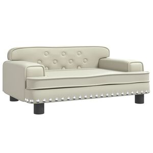 vidaXL Sofa dla dzieci, kremowa, 70x45x30 cm, sztuczna sk&oacute;ra