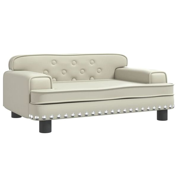 vidaXL Sofa dla dzieci, kremowa, 70x45x30 cm, sztuczna skóra