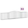 vidaXL Kosze gabionowe, 4 szt, 400x50x80/100 cm, galwanizowane żelazo