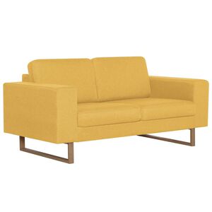vidaXL Sofa 2-osobowa, tapicerowana tkaniną, ż&oacute;łta