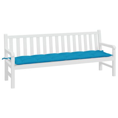 vidaXL Poduszka na ławkę ogrodową, niebieska, 200x50x7 cm, tkanina