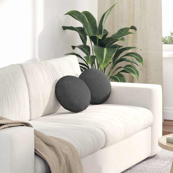 vidaXL Poduszki na siedziska 2 pcs Ciemnoszary Ø 30 cm