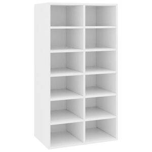 vidaXL P&oacute;łka na buty, biała, 54x34x100,5 cm, materiał drewnopochodny