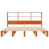 vidaXL Ł&oacute;żko z regałem, bez materaca, woskowy brąz, 200x200 cm, drewno