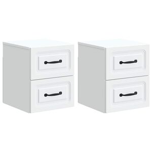 vidaXL Wisząca Szafka Nocna z szufladą 2 pcs Biały 34,5 x 33 x 40 cm