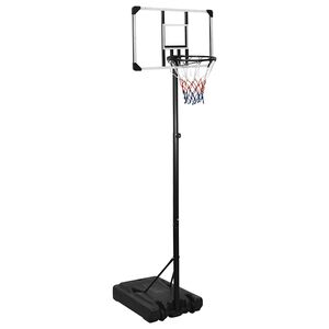 vidaXL Stojak do koszyk&oacute;wki z przezroczystą tablicą, 235-305 cm