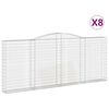 vidaXL Kosze gabionowe, 8 szt, 400x30x160/180 cm, galwanizowane żelazo