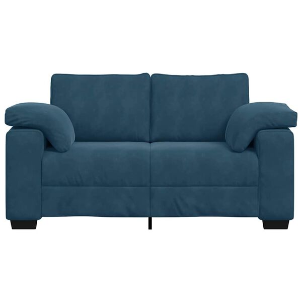 vidaXL Sofa dwuosobowa, niebieska, 160x77x82 cm, aksamit