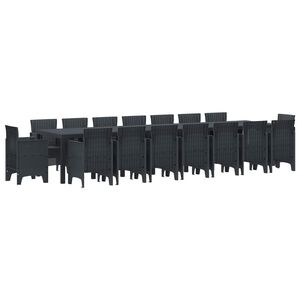 vidaXL Zestaw do jadalni ogrodowej z poduszkami 17 pcs Antracyt PP