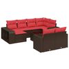 vidaXL 11-cz. zestaw wypoczynkowy do ogrodu z poduszkami, brązowy polirattan