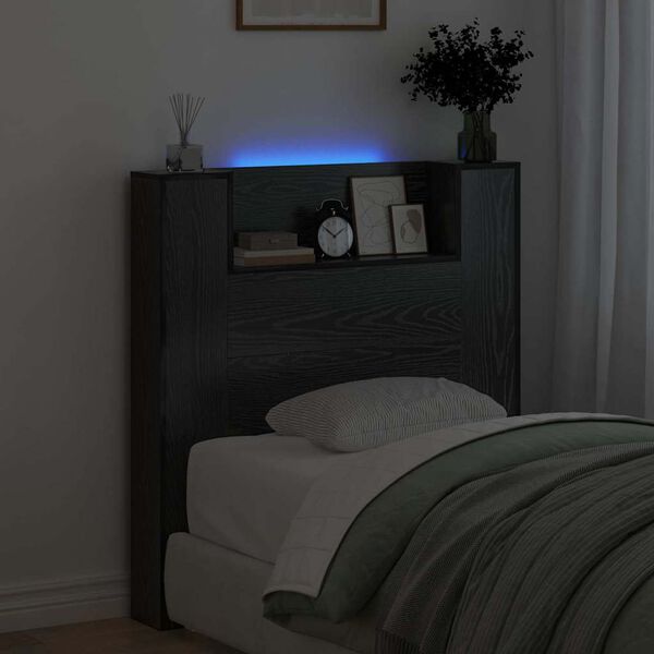 vidaXL Zagł&oacute;wek Czarny Dąb 100 x 15 x 103,5 cm Materiał drewnopochodny