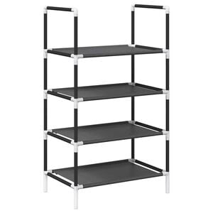 vidaXL Stojak na buty 4-poziomowy czarny 44x28x77cm Tkanina wł&oacute;kninowa