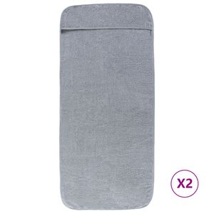 vidaXL Ręczniki plażowe, 2 szt., szare, 60x135 cm, tkanina, 400 g/m&sup2;