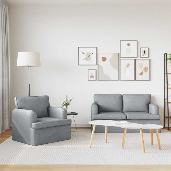 vidaXL Sofa 2 pcs Jasnoszary