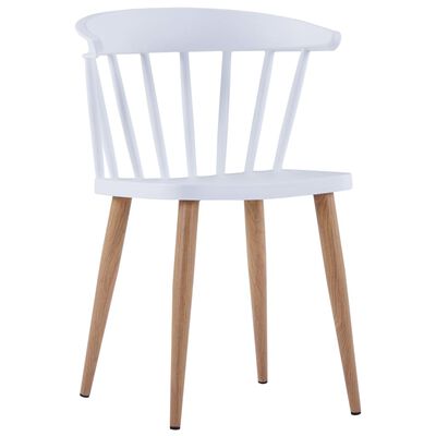 vidaXL Krzesła stołowe, 2 szt., białe, plastikowe