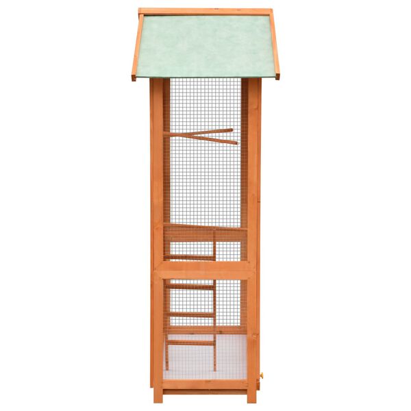vidaXL Klatka dla ptaków, drewno sosnowe i jodłowe, 125,5x59,5x164 cm