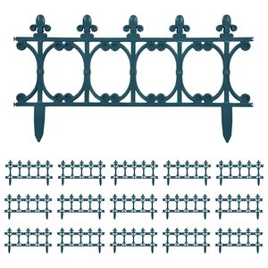 vidaXL Obrzeża trawnikowe, 16 szt., zielone, 10 m, PP