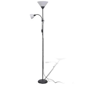 vidaXL Lampa podłogowa, czarna